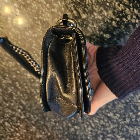 Rebecca Minkoff Black Quilted Leather Crossbody Bag w/ Gunmetal Hardware - Picture 4 of 11